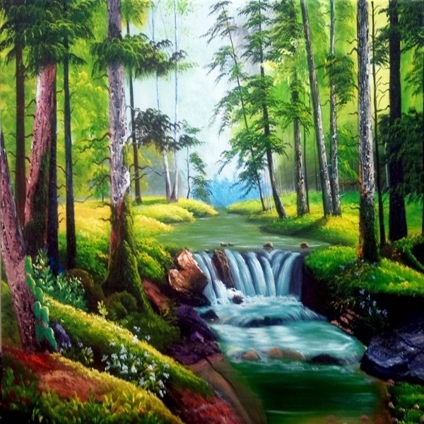 rèm cuốn tranh phong cảnh