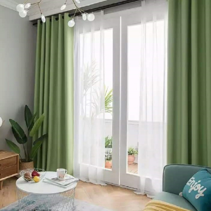 Rèm vải một màu 2 lớp